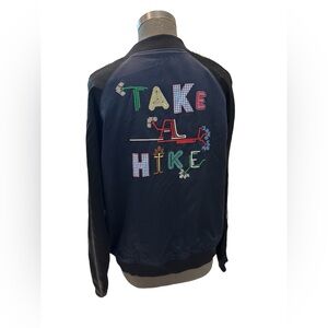 Opening Ceremony Silk Reversible Bomber Jacket Take A Hike Size L